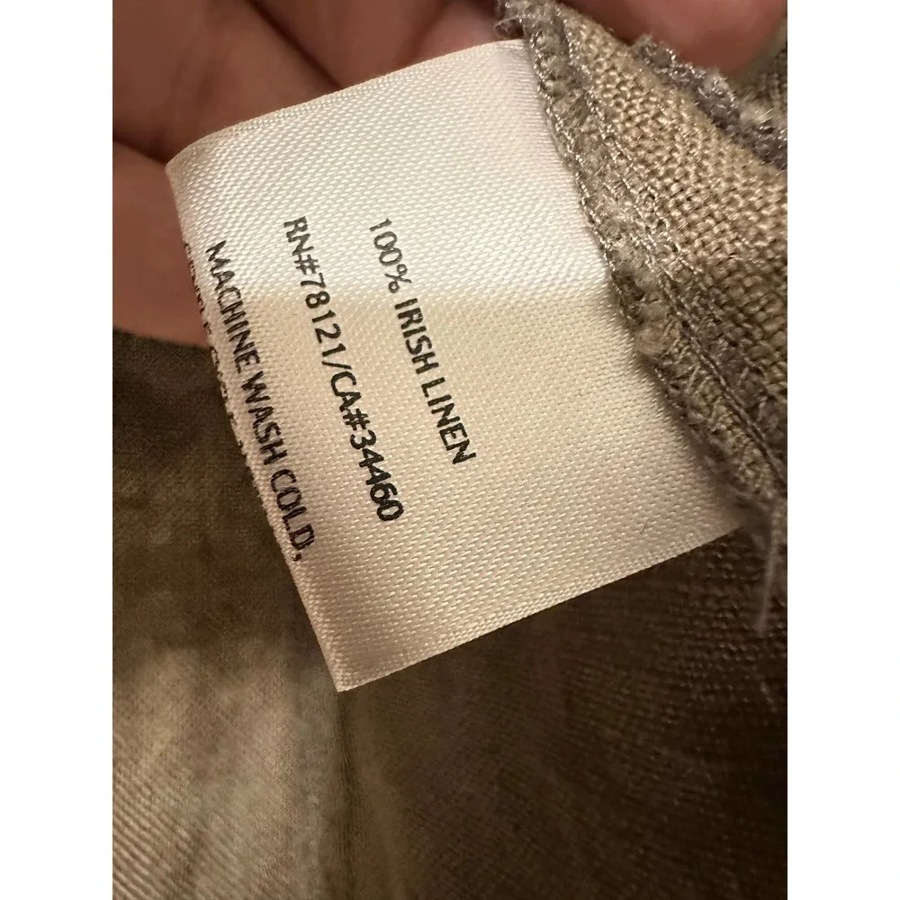 Eileen Fisher sage green (Taupe) Linen Button Front Lightweight Short Jacket XS - Picture 8 of 8
